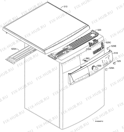 Взрыв-схема стиральной машины Zanussi ZWG5101 - Схема узла Command panel 037